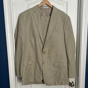 Chaps Tan Suit Jacket Lightweight Tailored Blazer